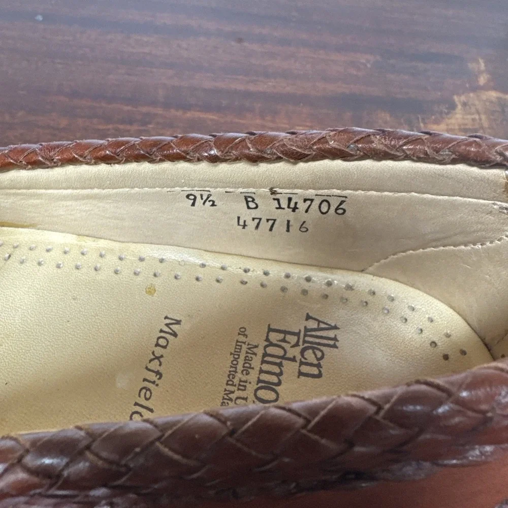 Allen Edmonds Maxfield Tassel Loafers Brown Sz 9.5 B Leather Office formal